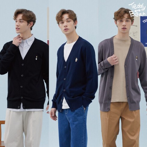 [테디베어 正品]남성용 테디베어 니트 가디건 3종
