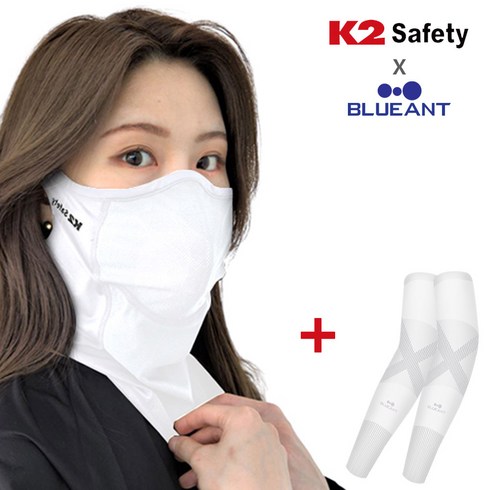 k2숨편한 - K2 Safety 메쉬 숨편한 가드스카프 멀티스카프 + 블루안트 DCY 손목보호 쿨토시, 화이트, 화이트