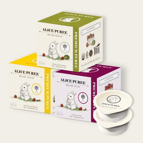 앨리스 과일 퓨레 3박스 골라담기, 6팩, 100g, 혼합맛(자두1박스/고구마1박스/단호박1박스)