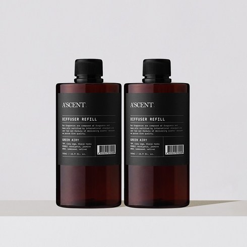 에이센트 - 에이센트 대용량 디퓨저 리필 500ml 2개 세트, 그린에어리