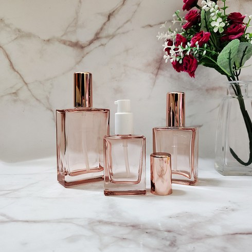 플랫 숄더 펌핑 사각 유리병 30ml 50ml 100ml 에멀젼병 투명 스포이드병, 투명 병