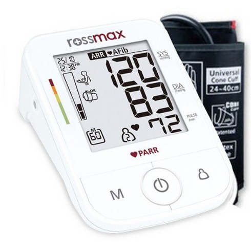 rossmax - GC녹십자MS 로즈맥스 자동 전자 혈압측정기 가정용 혈압계 X5 심방세동 부정맥감지, 1개