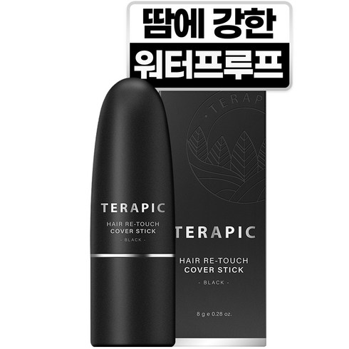 테라픽 헤어 리-터치 커버스틱 8g, 블랙, 1개