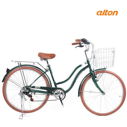 알톤 보뚜 L 2.0S 바구니 짐받이 여성용 클래식 자전거, 보뚜L2.0S - 다크그린