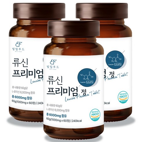 류신단백질 - [빌립푸드] 류신 단백질 프리미엄 6 000mg, 60정, 3개