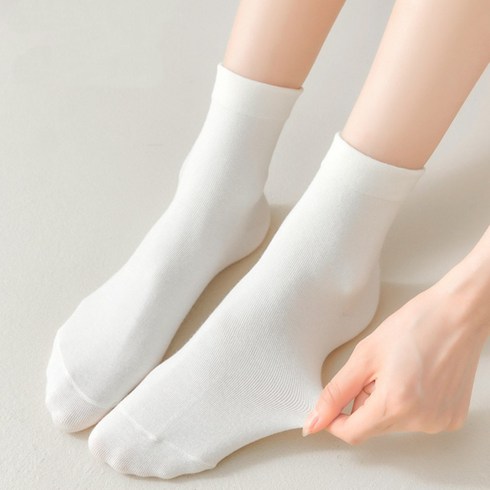 국산 여자 양말 무지 중목 10켤레