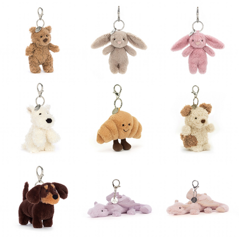 [Jellycat] 젤리캣 키링 크루아상 버니 크로와상 드래곤 용 인형 백참 키체인 31종 Jellycat Amuseable Bag Charm