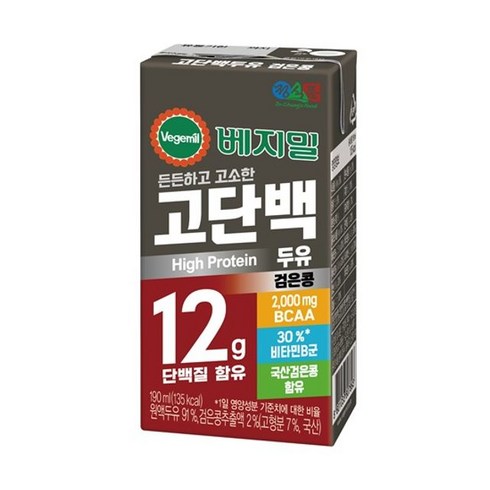 베지밀 고단백두유 검은콩, 190ml, 80개