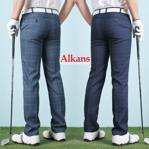 2023년 가성비 최고 가을골프바지 - 알칸스 남성용 봄가을 골프바지 남자 체크 골프웨어 골프복_BS03