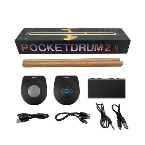 연습용드럼 AeroBand-PocketDrum 2 Plus 체성감각 디지털 전자 에어 드럼 스틱 세트 드럼스틱 풋 페달 블루, 01 라이트 그레이