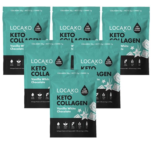 로카코퍼레이트 - 로카코 (Locako) 케토 콜라겐 바닐라 화이트 초콜렛 440g X 6개, 2640g, 1세트