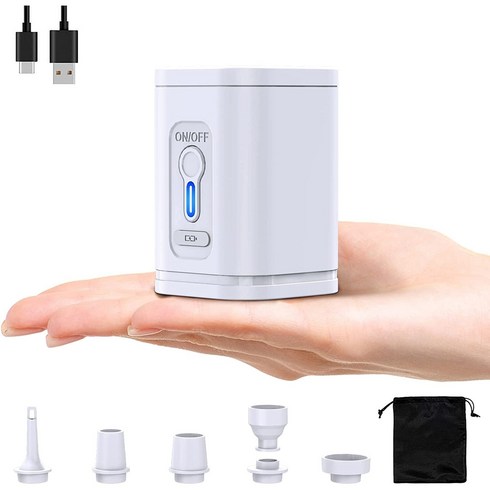 2023년 가성비 최고 휴대용에어펌프 - 오이키 무선 에어펌프 압축펌프 다용도 캠핑용, 흰색, 1개