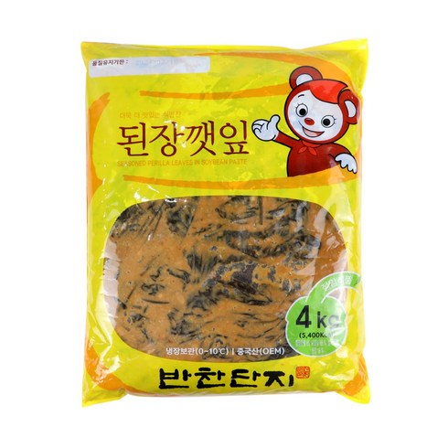 [반찬단지] 된장깻잎 4kg, 1개