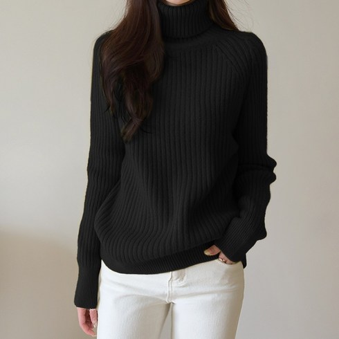 2023년 가성비 최고 폴라니트 - 데일리앤 뮤즐리 여성 골지 목폴라 터틀넥 니트