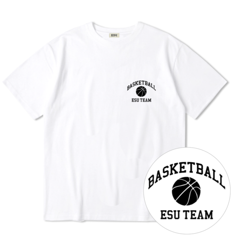 ESU 농구 BASKETBALL 여름 반팔 티셔츠 오버핏 기본 캐쥬얼 대학 미국 남녀공용