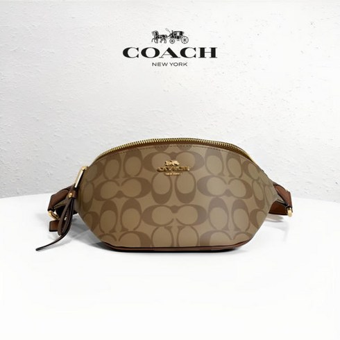 코치 여성 힙색 시그니처가방 캔버스 캐주얼 벨트백 F48740 COACH, Coffee