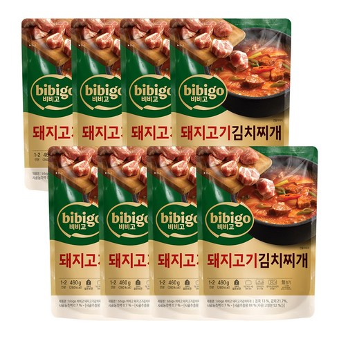 비비고김치찌개 - 비비고 돼지고기김치찌개, 460g, 8개