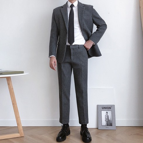2023년 가성비 최고 남자정장세트 - 언탭트 남성용 겨울 정장자켓 + 바지 한벌세트