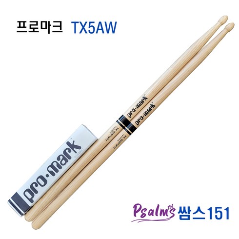 Promark 드럼스틱 Hickory 5A Wood Tip (TX5AW), TX5AW