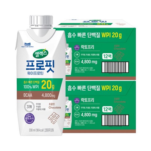 셀렉스 프로핏 웨이프로틴 초콜릿, 330ml, 24개