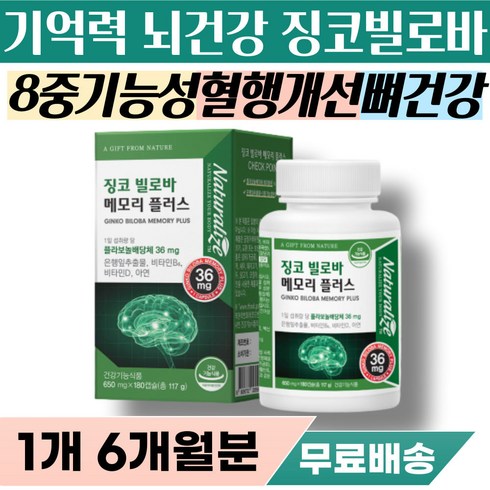 혈관 혈류 혈행 개선제 몸이 저릴때 찰때 순환제 추천 손 발 다리 종아리 차가움 냉증 저릿 저림 혈액 피 잘돌게 하는 영양제 진코 징코 은행옆 은행잎 기억력 인지력 뇌건강 심혈관, 117g
