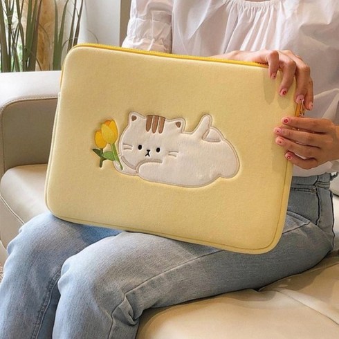 2023년 가성비 최고 노트북파우치 - 연이랜드 엎드린 고양이 노트북가방 태블릿 파우치