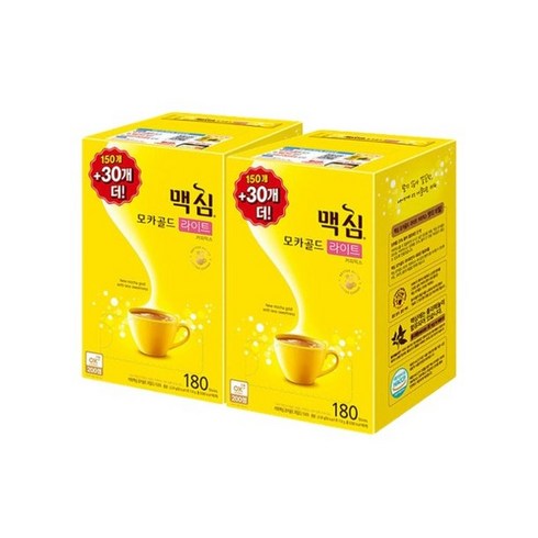 맥심 모카골드 라이트 커피믹스 180T+180T, 11.8g, 180개입, 2개