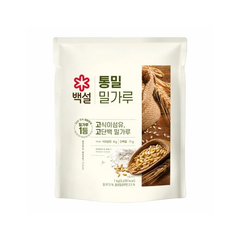 백설 통밀밀가루 1kg, 5개