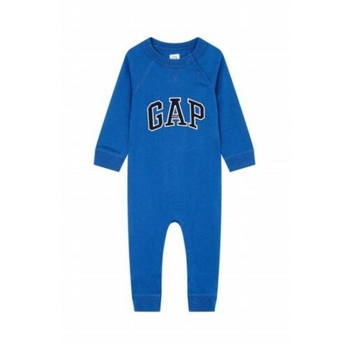 GAP Kids 베이비 남아 로고 패치 래글런 올인원 바디수트블루