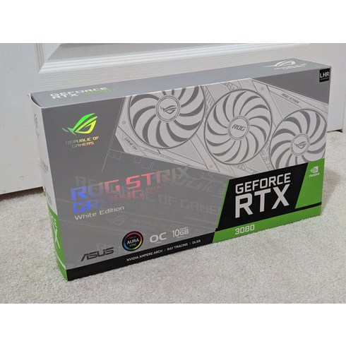 외장 그래픽카드ASUS-ROG Strix GeForce RTX 3080 OC 화이트 에디션 V2 10GB GDDR6X 그래픽 카드, 한개옵션0