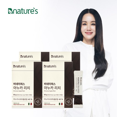 비네이쳐스 아누카리치 4박스(4개월분) - 아누카사과 추출분말, 60g, 4개