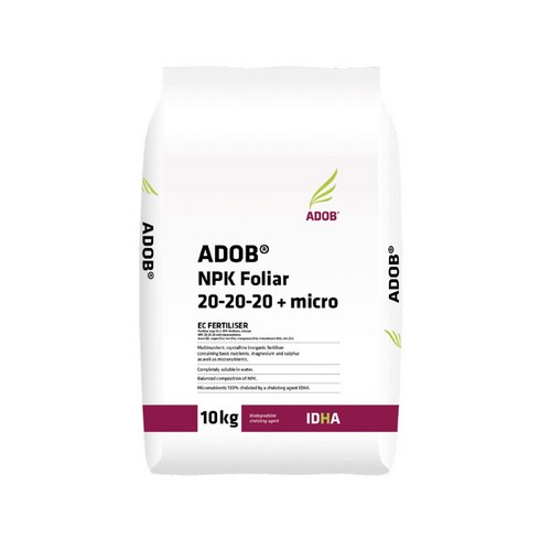 adobe - 아도브 NPK Foliar 20-20-20 10kg - IDHA킬레이트 수용성복합비료, 1개