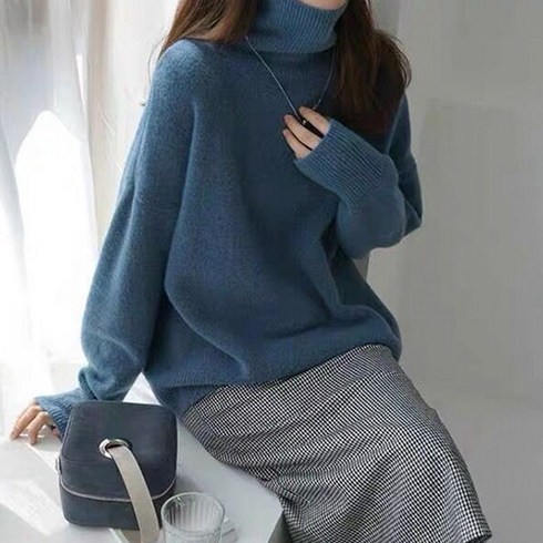 2023년 가성비 최고 알파카니트 - [오버나인] 여성 알파카 니트 폴라