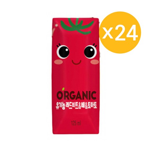 오가닉 레드비트&배&토마토 야채혼합주스, 125ml, 24개