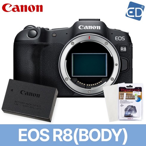 [캐논 정품] EOS R8 미러리스 카메라 (BODY) +정품배터리 LP-E17+액정필름+포켓융/ED, 01 EOS R8 /풀바디