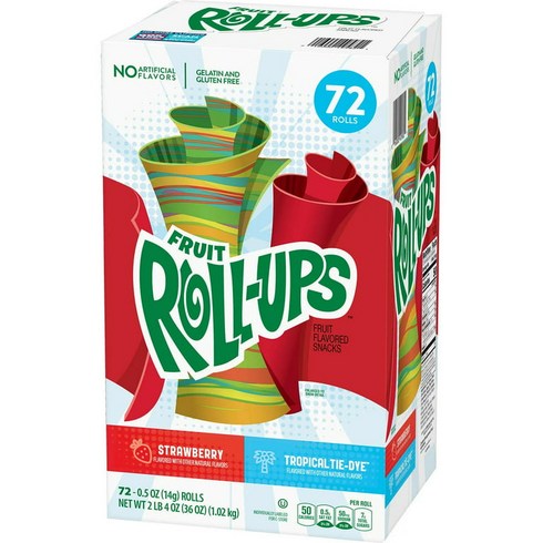 2023년 가성비 최고 롤업젤리 - 후르츠 롤업 Fruit Roll-Ups Fruit Roll-Ups 후르츠 롤업 젤리 14g, 1.02kg, 1개