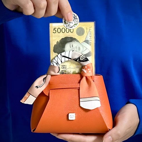 클라르떼 부모님 용돈 고급 선물 박스 가방, 레드, 1개