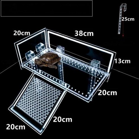 거북이보드 - 육지거북이사육장 높은 수위 Basking 플랫폼 탈출 보드 깊은 물 등반 프레임 후크 수족관 섬, 1개, 없음, 없음