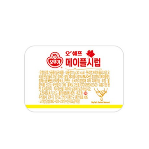 오뚜기 일회용 메이플시럽 디스펜팩, 11g, 60개