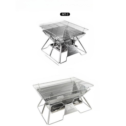 캠핑화로대 숯 불판 불멍 브라텐그릴 화로 접이식 테이블 캠핑 구이 스테인레스, MT-3  +  MT-3915-CB 카세트건  번개 점