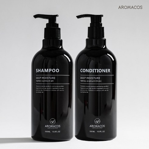 아로마코스 딥 모이스처 샴푸 500ml+딥 모이스처 컨디셔너 500ml, 없음