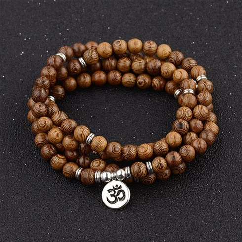 매력 우드 비즈 om lotus 팔찌 남성 bileklik tibetan buddhist mala buddha 팔찌 요가 묵주 남성 쥬얼리 bijoux, 에 대한