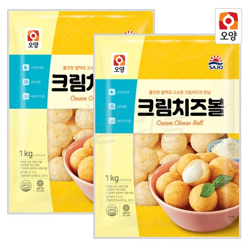 [퀴클리몰] 사조오양 크림 치즈볼, 2개, 1kg