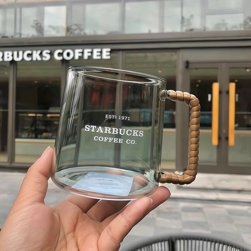 스벅 라탄 유리컵 아이스 머그컵 1+1 473ml, 2개