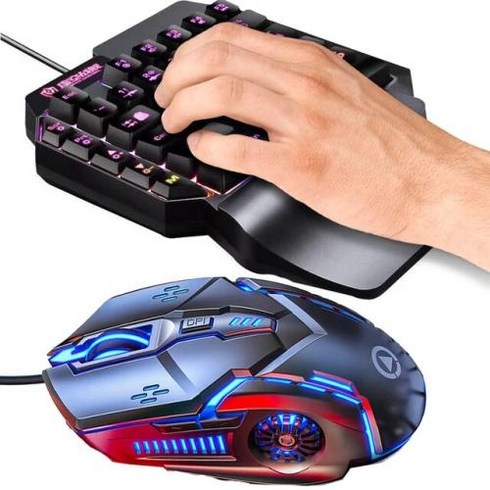 하이무미드나잇 바다소금스위치 SeynLi RGB 키보드 및 마우스 한 손 게임용 키, 없음, 없음, 2.Mouse and keyboard