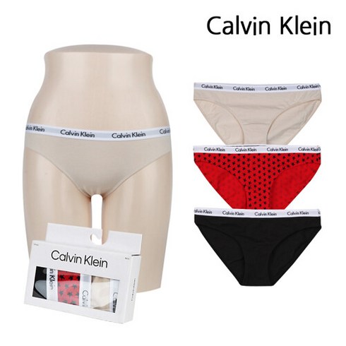 캘빈클라인 Calvin Klein 여자속옷 삼각 비키니 팬티 3개세트 QD3588-933