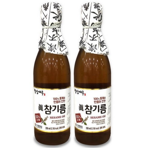 밥상마루 100% 참기름 350ml 1+1 100% 통깨사용, 4세트