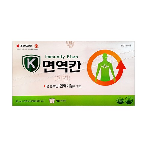 조아제약 면역칸 마시는 아연영양제(오렌지맛), 1개, 600ml