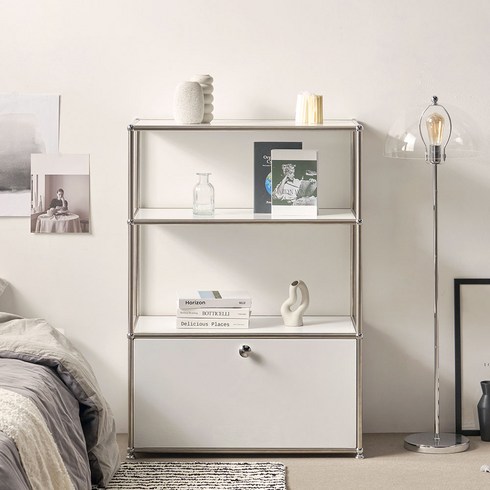 포스트모던 포스트모던 발렌 미드센츄리 모듈 수납장 770 3단, 블랙