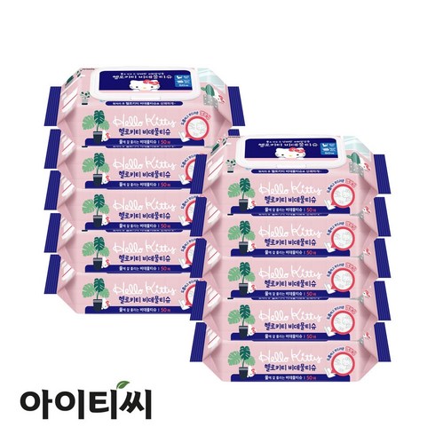 헬로키티 비데물티슈 50매 캡형 10팩, 10개